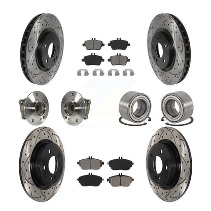 Hub Bearing Coat Brake Rotor Pads Front Rear Kit (10Pc) For Mercedes-Benz GLA250