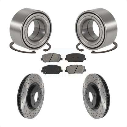 Wheel Bearing Drill Slot Brake Rotor Pad Front Kit For 2011-2015 Kia Optima 2.0L