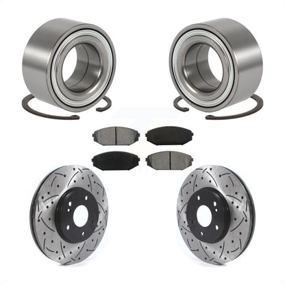 Wheel Bearing Drilled Slot Brake Rotor Pad Front Kit For 1999-2004 Honda Odyssey