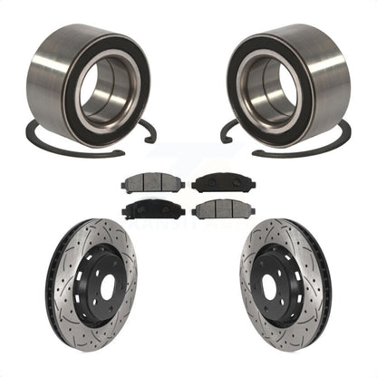 Wheel Bearing Drilled Slot Brake Rotor Pads Front Kit For 2009-2016 Toyota Venza