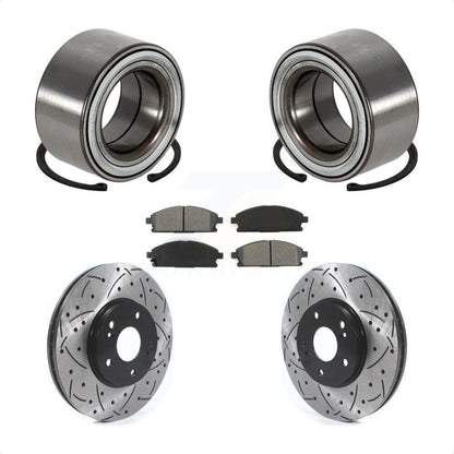 Wheel Bearing Coat Drill Slot Brake Rotor Pads Front Kit For 2003-2006 Acura MDX