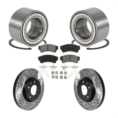Wheel Bearing Drilled Slot Brake Rotor Pads Front Kit For 2009-2013 Mazda 6 3.7L