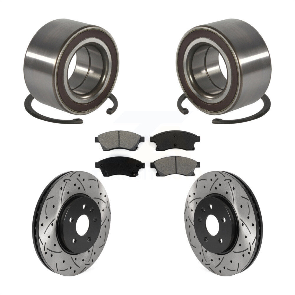 Wheel Bearing Drill Slot Brake Rotor Pads Front Kit For 13-14 Chevrolet Sonic RS