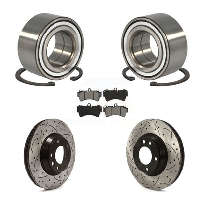 Wheel Bearing Drilled Slot Brake Rotor Pad Front Kit For Audi Q7 Porsche Cayenne