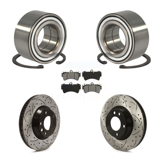 Wheel Bearing Drilled Slot Brake Rotor Pad Front Kit For Audi Q7 Porsche Cayenne