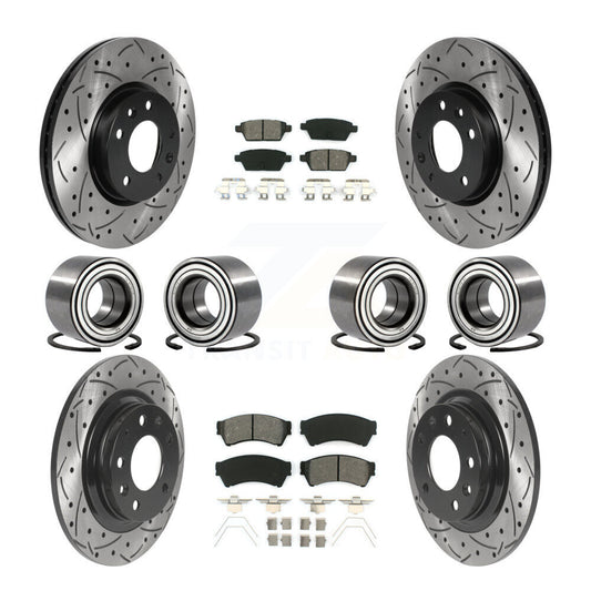 Bearing Coated Brake Rotor Pad Front Rear Kit (10Pc) For Ford Fusion Lincoln MKZ