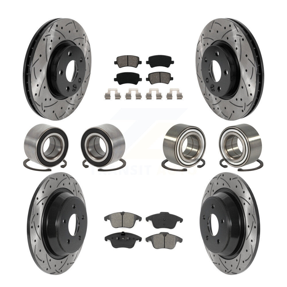 Bearing Coated Brake Rotor Pad Front Rear Kit (10Pc) For Land Rover Range Evoque