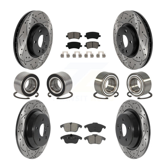 Bearing Coated Brake Rotor Pad Front Rear Kit (10Pc) For Land Rover Range Evoque
