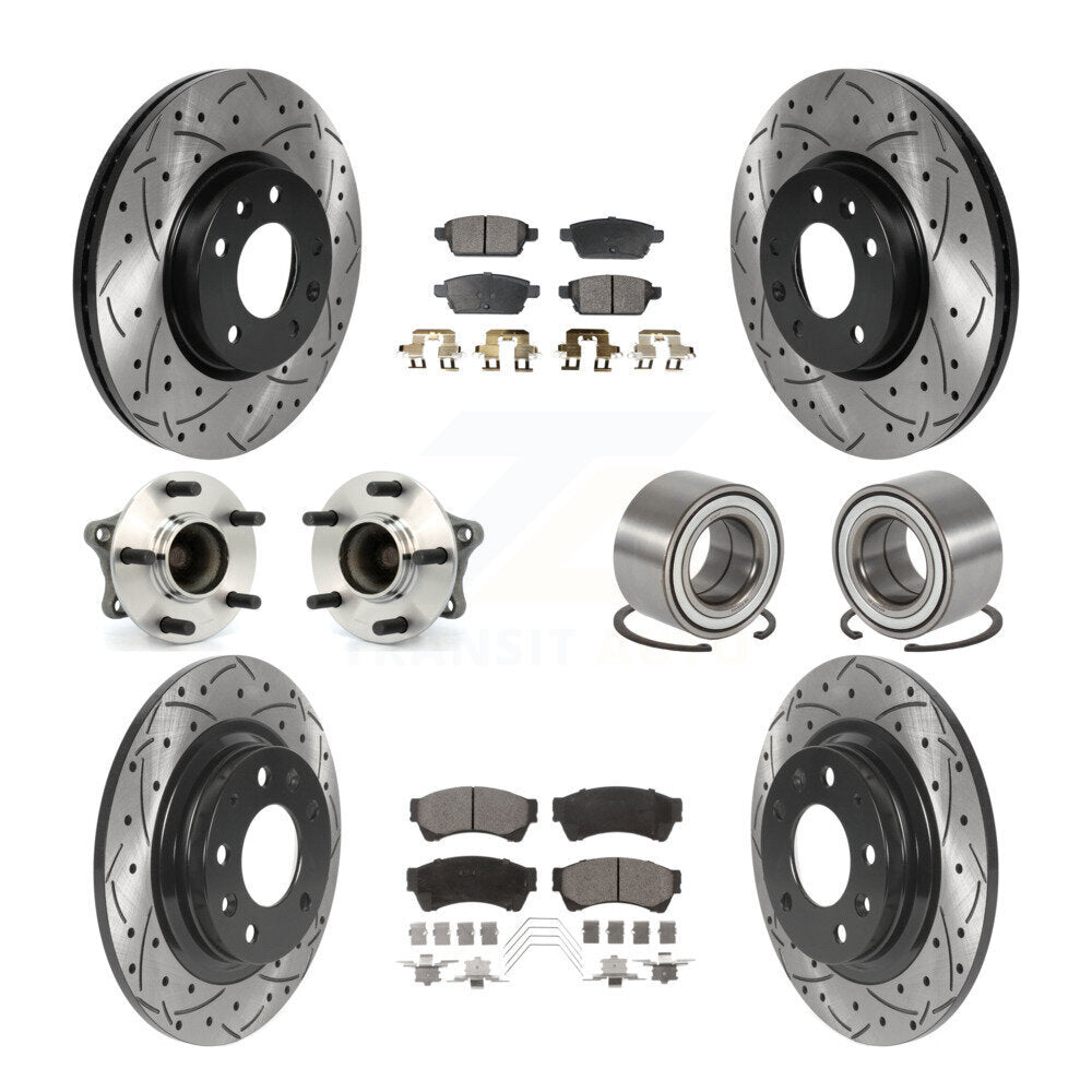 Hub Bearing Coated Brake Rotor Pads Front Rear Kit (10Pc) For 09-13 Mazda 6 3.7L