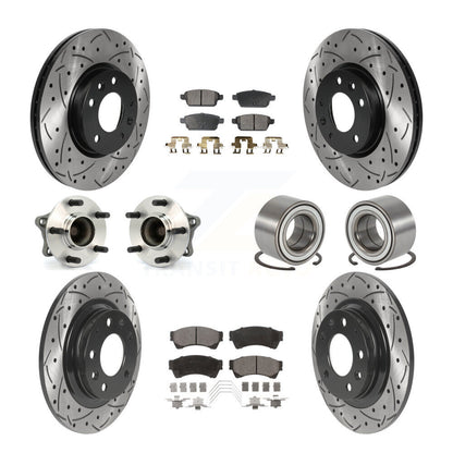 Hub Bearing Coated Brake Rotor Pads Front Rear Kit (10Pc) For 09-13 Mazda 6 3.7L