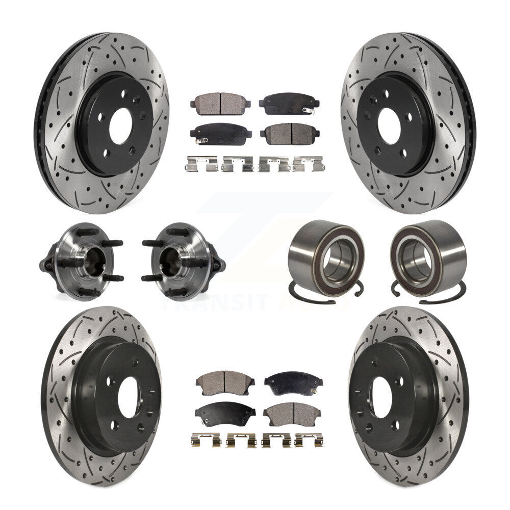 Hub Bearing Coated Brake Rotor Pads Front Rear Kit (10Pc) For Chevrolet Sonic RS