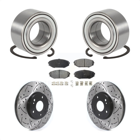 Wheel Bearing Coat Drill Slot Brake Rotor Pads Front Kit For 2001-2002 Acura MDX
