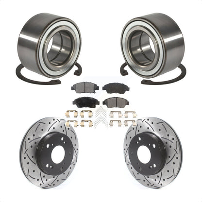 Wheel Bearing Coat Drill Slot Brake Rotor Pad Front Kit For 2004 Honda Civic SiR