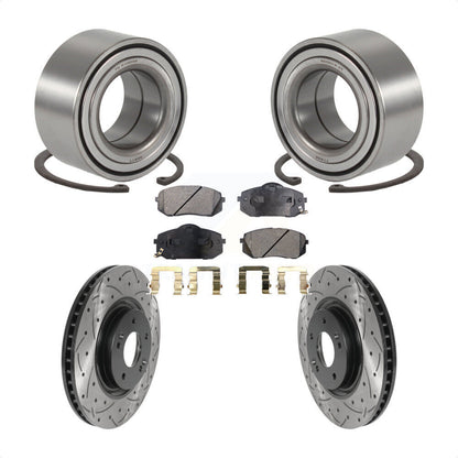 Wheel Bearing Coated Drill Slot Brake Rotor Pad Front Kit For Hyundai Tucson Kia