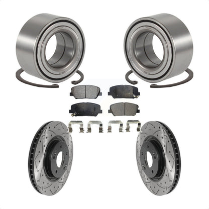 Wheel Bearing Drill Slot Brake Rotor Pad Front Kit For 2011-2015 Kia Optima 2.0L