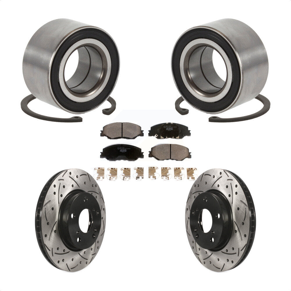 Wheel Bearing Drilled Slot Brake Rotor Pad Front Kit For 2019-2022 Honda Insight