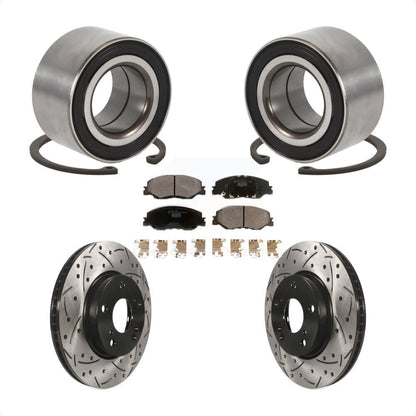 Wheel Bearing Drilled Slot Brake Rotor Pad Front Kit For 2019-2022 Honda Insight