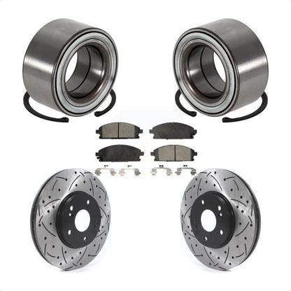 Wheel Bearing Coat Drill Slot Brake Rotor Pads Front Kit For 2003-2006 Acura MDX