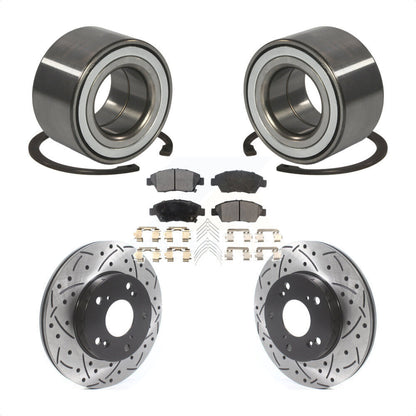 Wheel Bearing Coat Drill Slot Brake Rotor Pad Front Kit For 2011-2015 Honda CR-Z