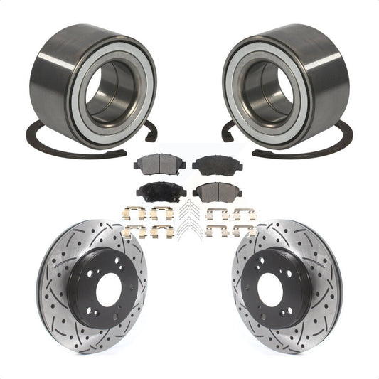 Wheel Bearing Coat Drill Slot Brake Rotor Pad Front Kit For 2011-2015 Honda CR-Z