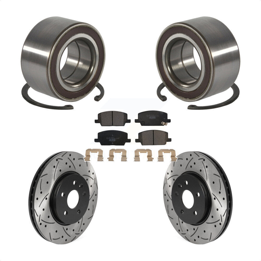 Wheel Bearing Drilled Slot Brake Rotor Pads Front Kit For Buick Encore Chevrolet