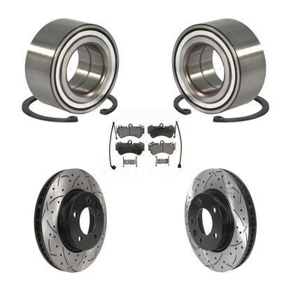 Wheel Bearing Drilled Slot Brake Rotor Pad Front Kit For Porsche Cayenne Touareg