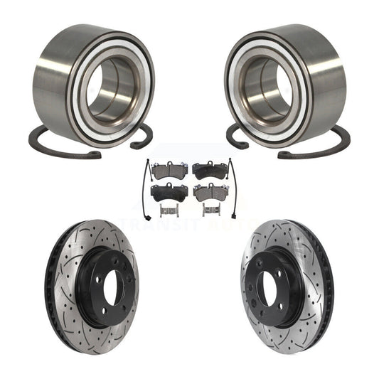 Wheel Bearing Drilled Slot Brake Rotor Pad Front Kit For Porsche Cayenne Touareg