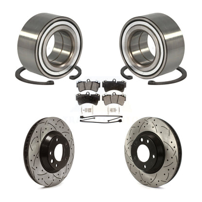 Wheel Bearing Drilled Slot Brake Rotor Pad Front Kit For Audi Q7 Porsche Cayenne