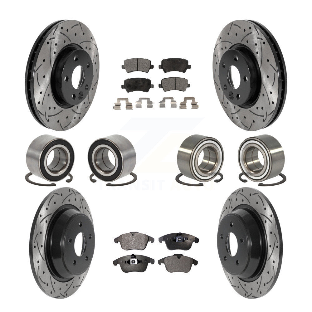 Bearing Coated Brake Rotor Pad Front Rear Kit (10Pc) For Land Rover Range Evoque