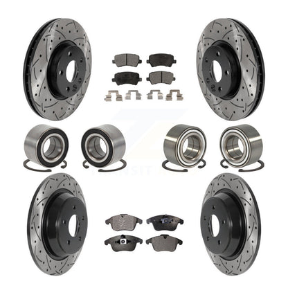 Bearing Coated Brake Rotor Pad Front Rear Kit (10Pc) For Land Rover Range Evoque