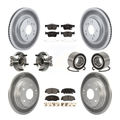 Hub Bearing Coated Brake Rotor Pad Front Rear Kit (10Pc) For 19-22 Honda Insight
