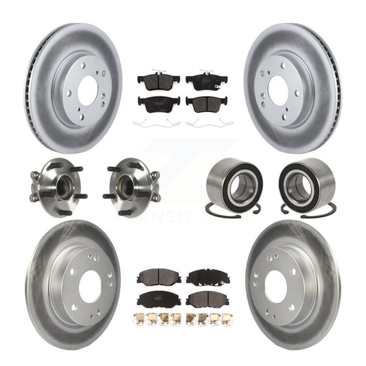 Hub Bearing Coated Brake Rotor Pad Front Rear Kit (10Pc) For 19-22 Honda Insight