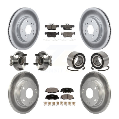 Hub Bearing Coated Brake Rotor Pad Front Rear Kit (10Pc) For 19-22 Honda Insight