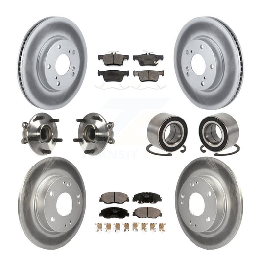 Hub Bearing Coated Brake Rotor Pad Front Rear Kit (10Pc) For 19-22 Honda Insight