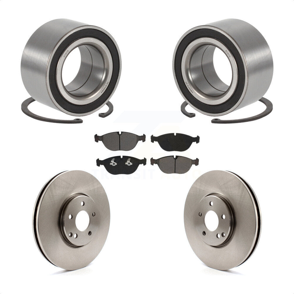 Wheel Bearing Brake Rotor & Pad Front Kit For Mercedes-Benz E500 4Matic with AWD