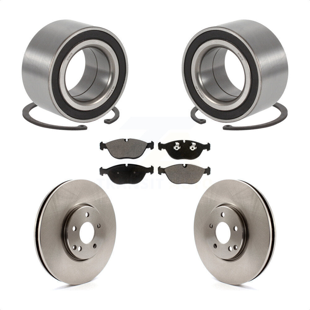 Wheel Bearing Brake Rotor & Pad Front Kit For Mercedes-Benz E500 4Matic with AWD