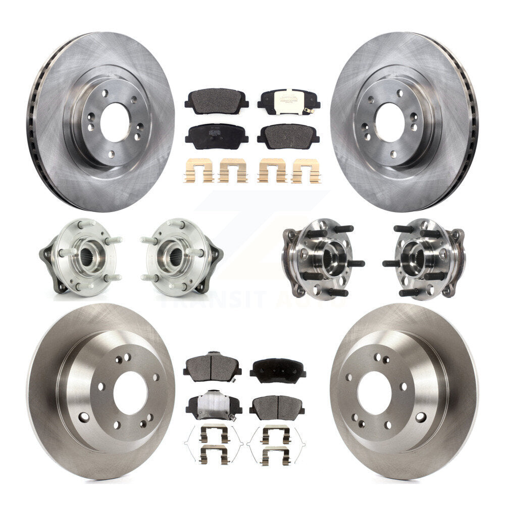 Hub Bearing Brake Rotor Pad Front Rear Kit (10Pc) For Hyundai Santa Fe Sport AWD