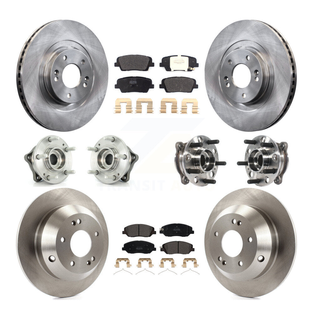 Hub Bearing Brake Rotor & Pads Front Rear Kit (10Pc) For Hyundai Santa Fe XL AWD