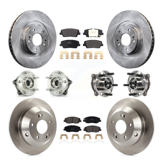 Hub Bearing Brake Rotor & Pads Front Rear Kit (10Pc) For Hyundai Santa Fe XL AWD