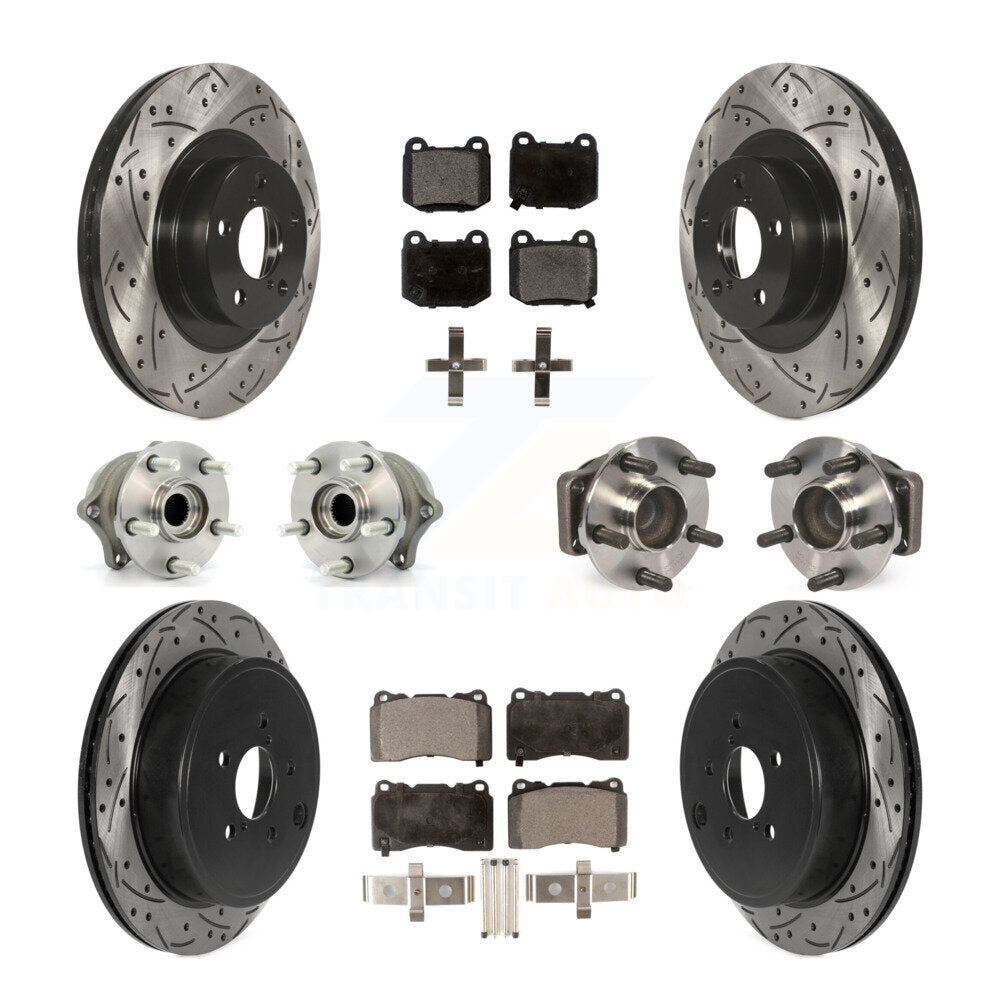 Hub Bearing Coated Disc Brake Rotor And Pads Front Rear Kit (10Pc) For Toyota 86