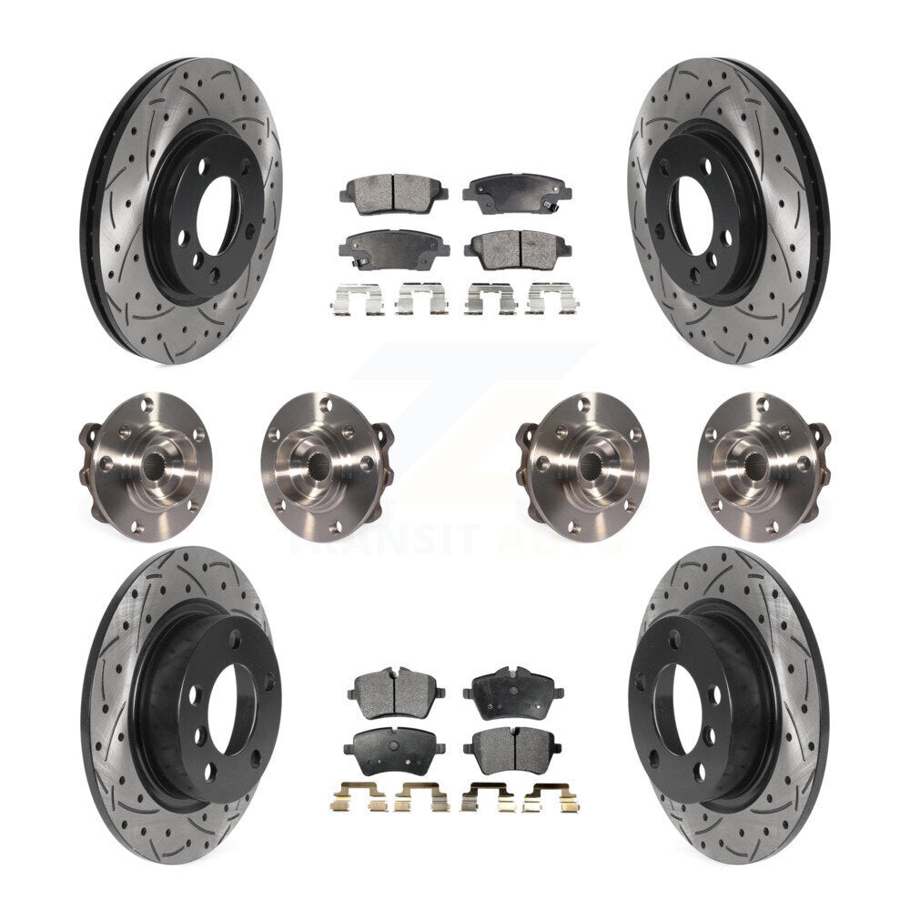 Hub Bearing Coated Brake Rotor Pad Front Rear Kit (10Pc) For Mini Cooper Paceman