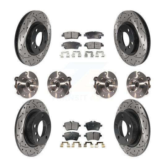 Hub Bearing Coated Brake Rotor Pad Front Rear Kit (10Pc) For Mini Cooper Paceman