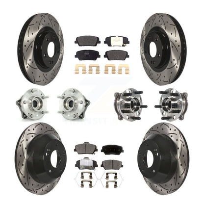 Hub Bearing Coated Brake Rotor Pad Front Rear Kit For Hyundai Santa Fe Sport AWD