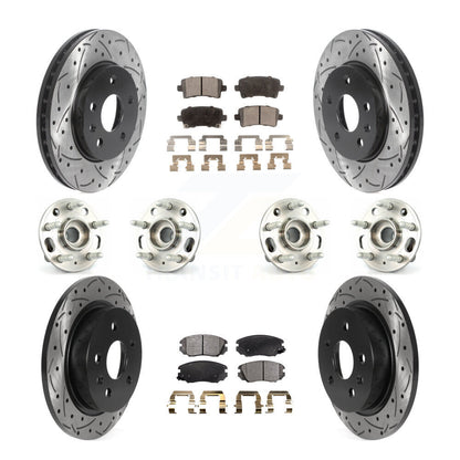 Hub Bearing Coated Brake Rotor & Pads Front Rear Kit (10Pc) For Chevrolet Malibu