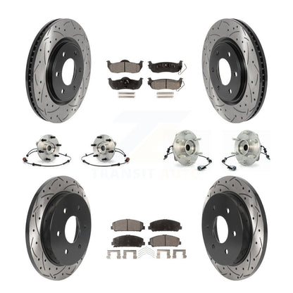 Hub Bearing Coated Disc Brake Rotor Pads Front Rear Kit (10Pc) For INFINITI QX56