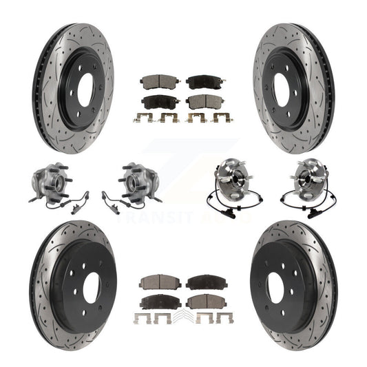 Hub Bearing Coat Brake Rotor Pads Front Rear Kit (10Pc) For INFINITI QX80 Nissan