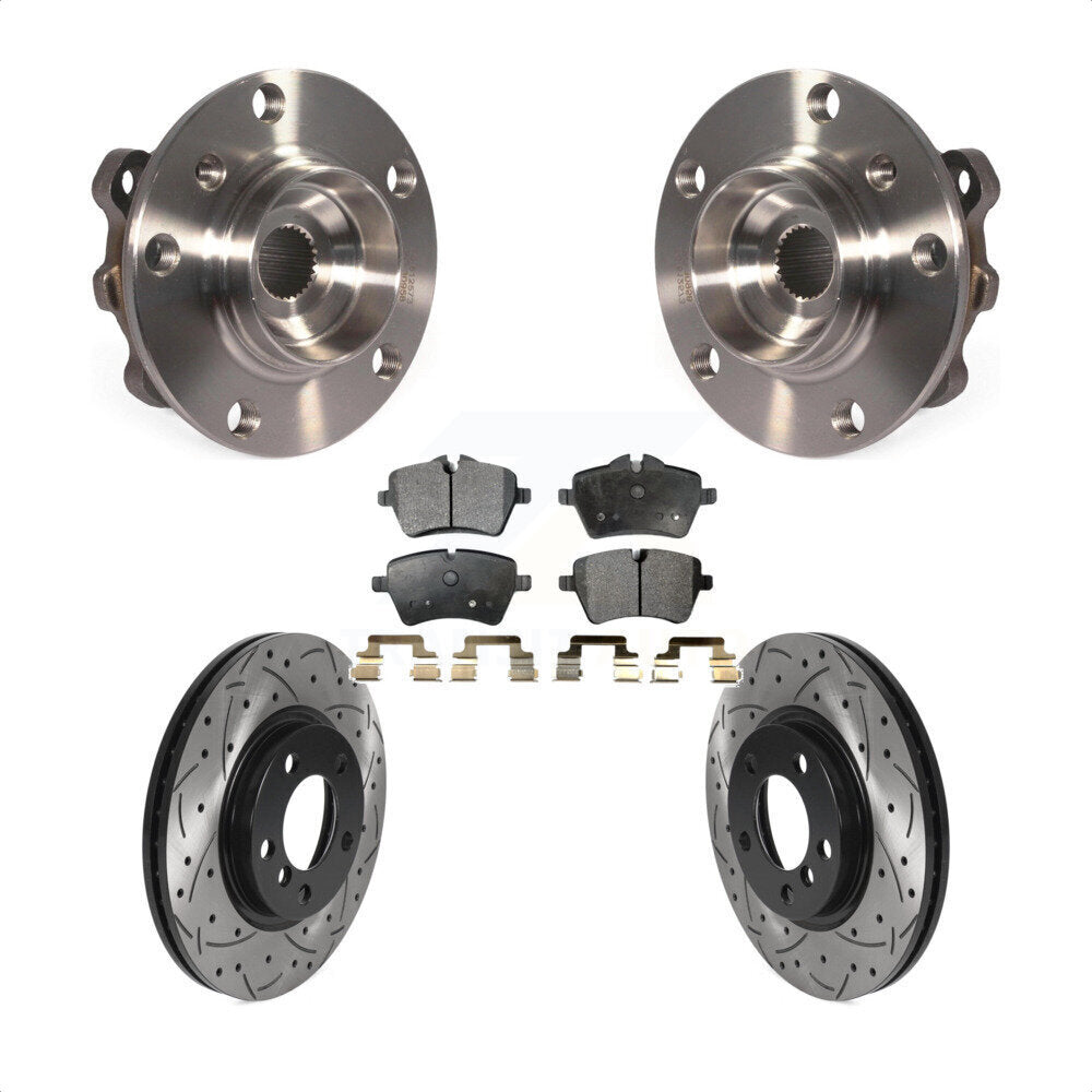 Hub Bearing Coat Drill Slot Brake Rotor Pad Front Kit For Mini Cooper Countryman