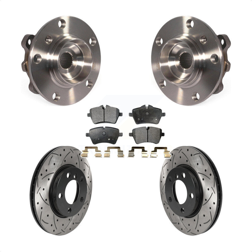 Hub Bearing Coat Drill Slot Brake Rotor Pad Front Kit For Mini Cooper Countryman