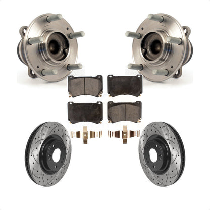 Hub Bearing Assembly Drilled Slot Brake Rotor Pads Front Kit For Hyundai Genesis