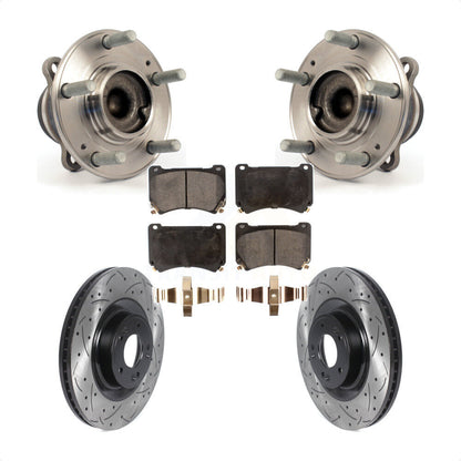 Hub Bearing Coat Drill Slot Brake Rotor Pads Front Kit For Hyundai Genesis Equus